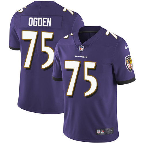 Baltimore Ravens #75 Jonathan Ogden Purple Team Color Men's Stitched Vapor Untouchable Limited Jersey Men's