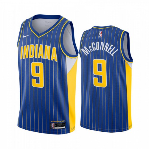 Indiana Pacers #9 T.J. McConnell Blue Swingman 2020-21 City Edition Jersey Mens