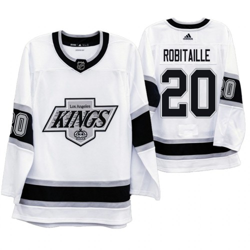 Los Angeles Los Angeles Kings #20 Luc Robitaille Men's Adidas 2019-20 Heritage White Throwback 90s Jersey Men's