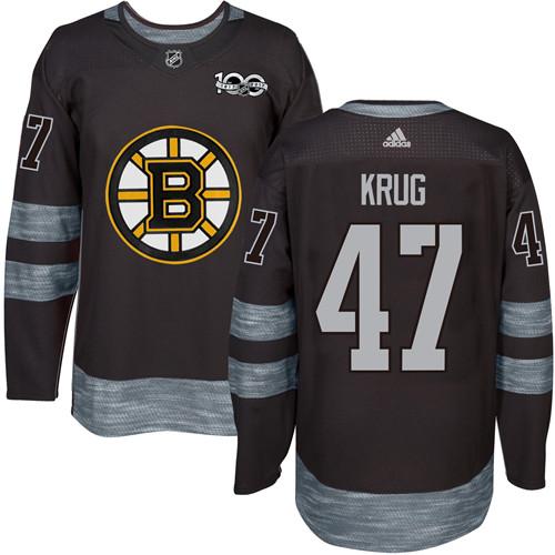 Adidas Boston Bruins #47 Torey Krug Black 1917-2017 100th Anniversary Stitched Jersey Men's