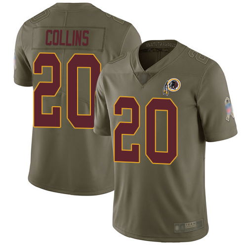 Washington Commanders #20 Landon Collins Olive Men's Stitched Limited 2017 Salute To Service Jersey Men's