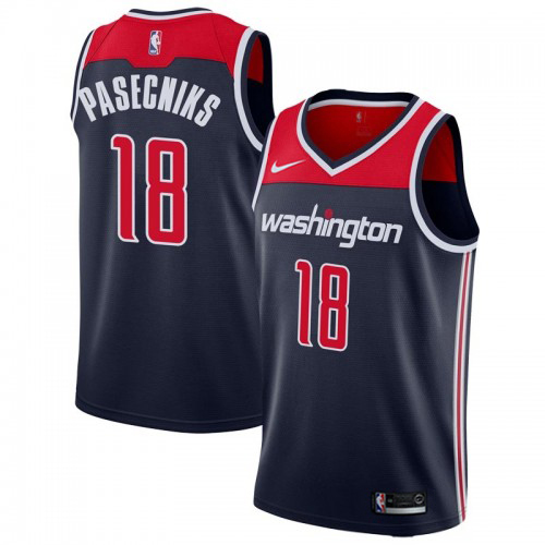 Washington Wizards #18 Anzejs Pasecniks Navy Blue Swingman Statement Edition Jersey Mens