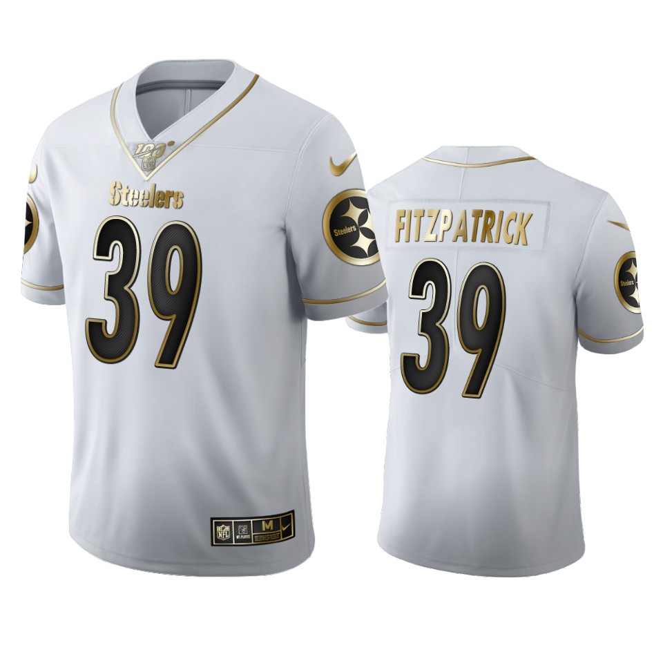 Pittsburgh Steelers #39 Minkah Fitzpatrick Men's White Golden Edition Vapor Limited 100 Jersey