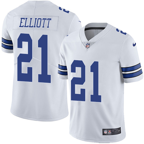 Cowboys #21 Ezekiel Elliott White Men's Stitched Vapor Untouchable Limited Jersey