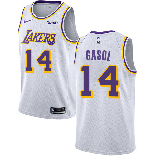 Los Angeles Lakers #14 Marc Gasol White Womens Swingman Association Edition Jersey Womens
