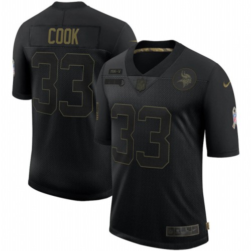 Minnesota Minnesota Vikings #33 Dalvin Cook 2020 Salute To Service Limited Jersey Black Men's
