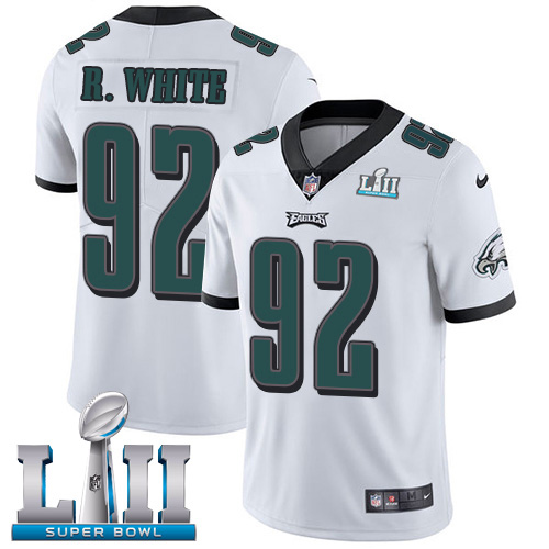 Philadelphia Eagles #92 Reggie White White Super Bowl LII Men's Stitched Vapor Untouchable Limited Jersey Men's