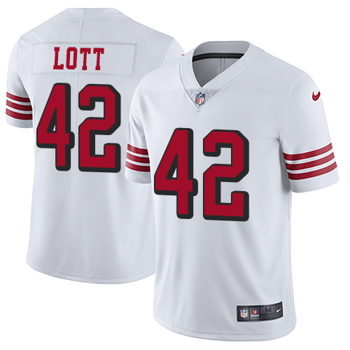 San Francisco 49ers #42 Ronnie Lott White Rush Youth Stitched Vapor Untouchable Limited Jersey Youth