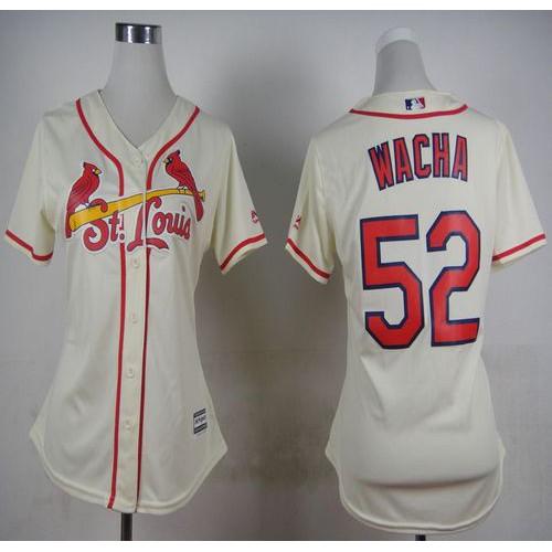 St.Louis Cardinals #52 Michael Wacha Cream Alternate Women's Stitched Jersey Womens