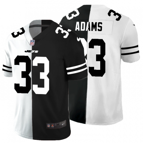 New York New York Jets #33 Jamal Adams Men's Black V White Peace Split Vapor Untouchable Limited Jersey Men's