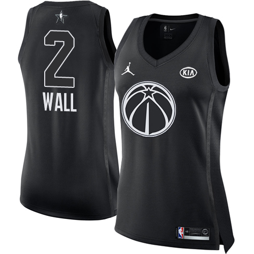 Washington Wizards #2 John Wall Black Womens Jordan Swingman 2018 All-Star Game Jersey Womens