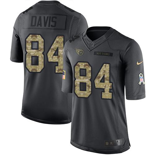 Tennessee Titans #84 Corey Davis Black Men's Stitched Limited 2016 Salute To Service Jersey Men's
