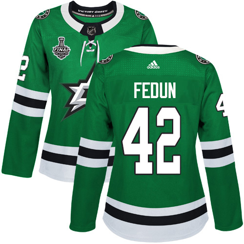 Adidas Dallas Stars #42 Taylor Fedun Green Home Authentic Women's 2020 Stanley Cup Final Stitched Jersey Womens
