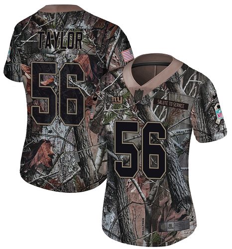 Giants #56 Lawrence Taylor Camo Women's Stitched Limited Rush Realtree Jersey