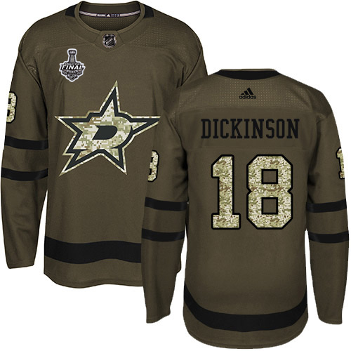 Adidas Dallas Stars #18 Jason Dickinson Green Salute to Service Youth 2020 Stanley Cup Final Stitched Jersey Youth