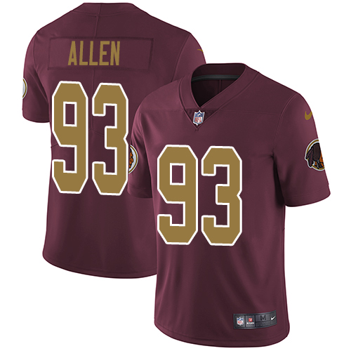 Commanders #93 Jonathan Allen Burgundy Red Alternate Men's Stitched Vapor Untouchable Limited Jersey
