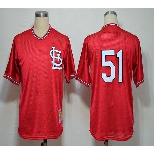 Mitchell And Ness 1985 St.Louis Cardinals #51 Willie McGee Red Stitched Jersey Men's