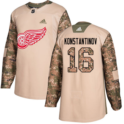 Adidas Detroit Red Wings #16 Vladimir Konstantinov Camo Authentic 2017 Veterans Day Stitched Jersey Men's