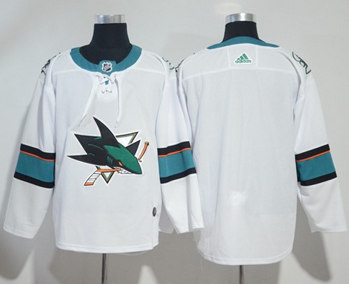 Adidas Sharks Blank White Road Authentic Stitched Jersey