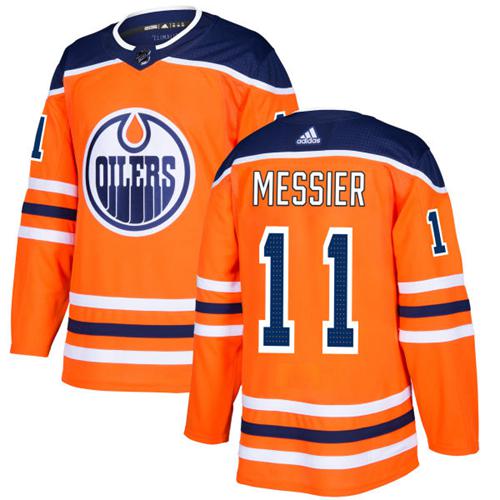 Adidas Edmonton Oilers #11 Mark Messier Orange Home Authentic Stitched Jersey Men's
