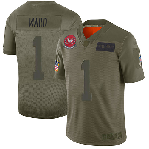 49ers #1 Jimmie Ward Camo Youth Stitched Limited 2019 Salute To Service Jersey