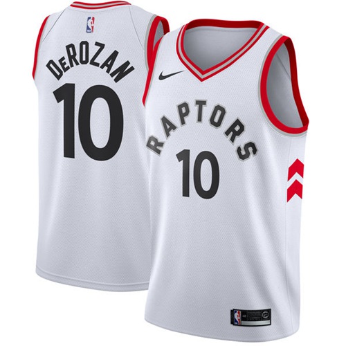 Toronto Raptors #10 DeMar DeRozan White Association Edition Swingman Jersey Mens