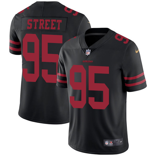 San Francisco 49ers #95 Kentavius Street Black Alternate Men's Stitched Vapor Untouchable Limited Jersey Men's