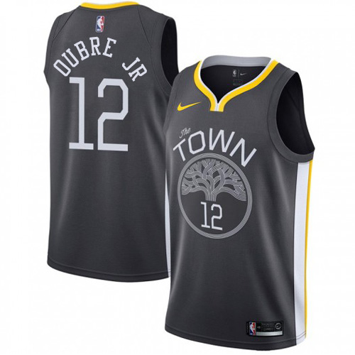 Golden State Warriors #12 Kelly Oubre Jr Black Womens Swingman Statement Edition Jersey Womens