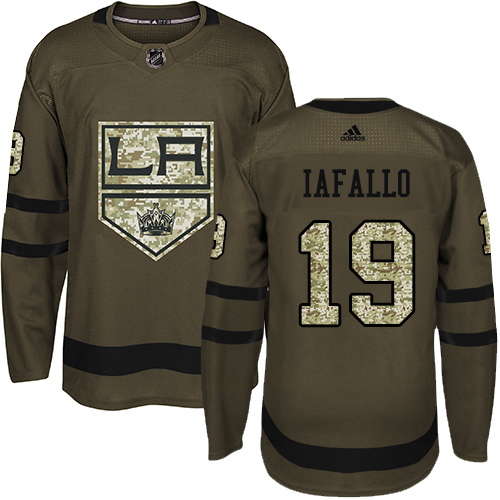 Adidas Los Angeles Kings #19 Alex Iafallo Green Salute to Service Stitched Jersey Men's