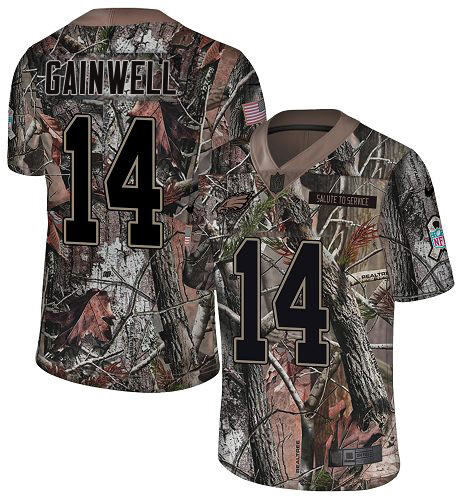 Eagles #14 Kenneth Gainwell Camo Youth Stitched Limited Rush Realtree Jersey