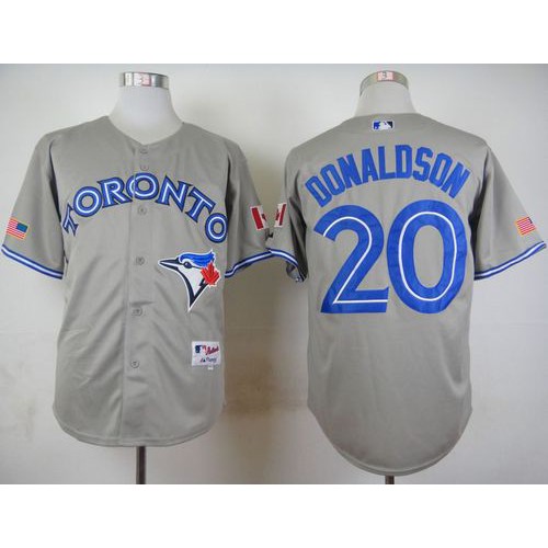 Toronto Blue Jays #20 Josh Donaldson Grey Road Cool Base Stitched Jersey Men's