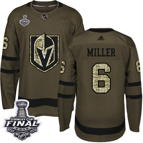 Adidas Golden Vegas Golden Knights #6 Colin Miller Green Salute to Service 2018 Stanley Cup Final Stitched Youth Jersey Youth