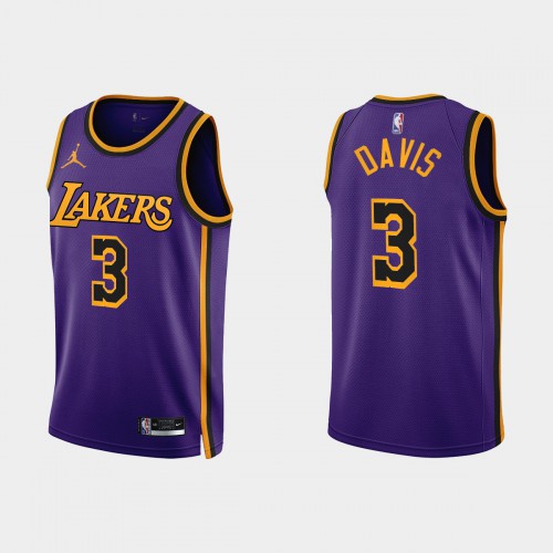 Los Angeles Los Angeles Lakers #3 Anthony Davis Purple Mens 2022-23 Statement Edition Jersey Mens