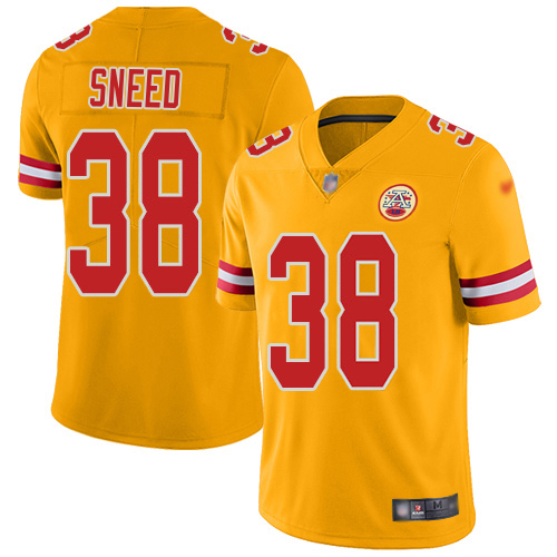 Chiefs #38 L'Jarius Sneed Gold Men's Stitched Limited Inverted Legend Jersey