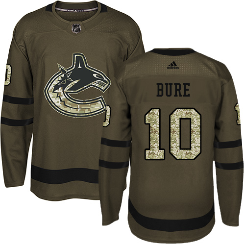 Adidas Vancouver Canucks #10 Pavel Bure Green Salute to Service Stitched Jersey Men's