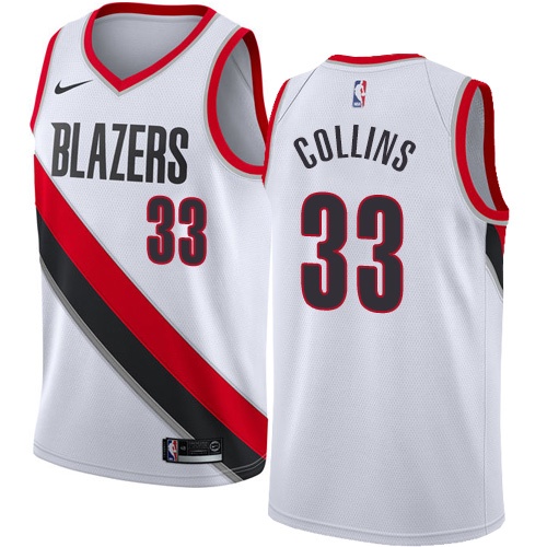 Portland Trail Blazers #33 Zach Collins White Youth Swingman Association Edition Jersey Youth