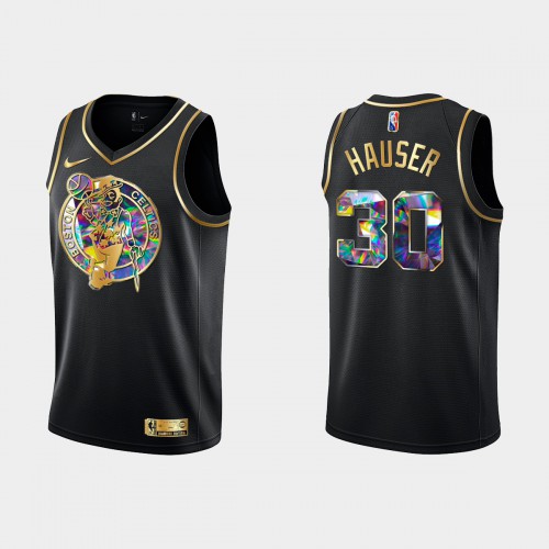 Boston Boston Celtics #30 Sam Hauser Mens Golden Edition Diamond Logo 2021/22 Swingman Jersey - Black Mens