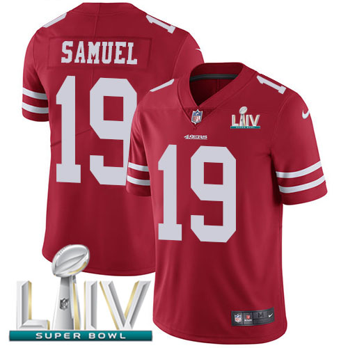 49ers #19 Deebo Samuel Red Super Bowl LIV 2020 Team Color Men's Stitched Vapor Untouchable Limited Jersey