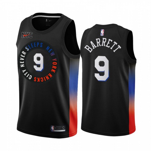 New York Knicks #9 RJ Barrett Black Womens Swingman 2020-21 City Edition Jersey Womens
