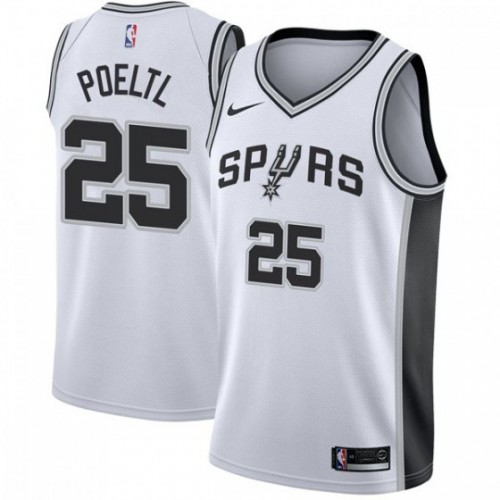 San Antonio Spurs #25 Jakob Poeltl White Youth Swingman Association Edition Jersey Youth