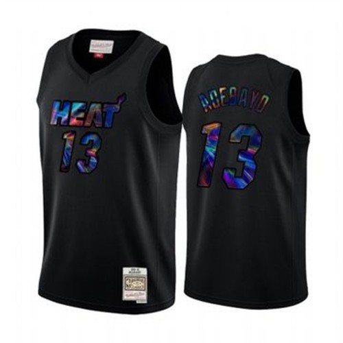 Miami Miami Heat #13 Bam Adebayo Mens Iridescent HWC Limited Jersey - Black Mens
