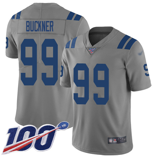 Indianapolis Colts #99 DeForest Buckner Gray Men's Stitched Limited Inverted Legend 100th Season Jersey Men's