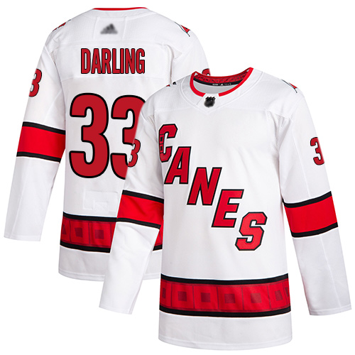 Adidas Carolina Hurricanes #33 Scott Darling White Road Authentic Stitched Youth Jersey Youth