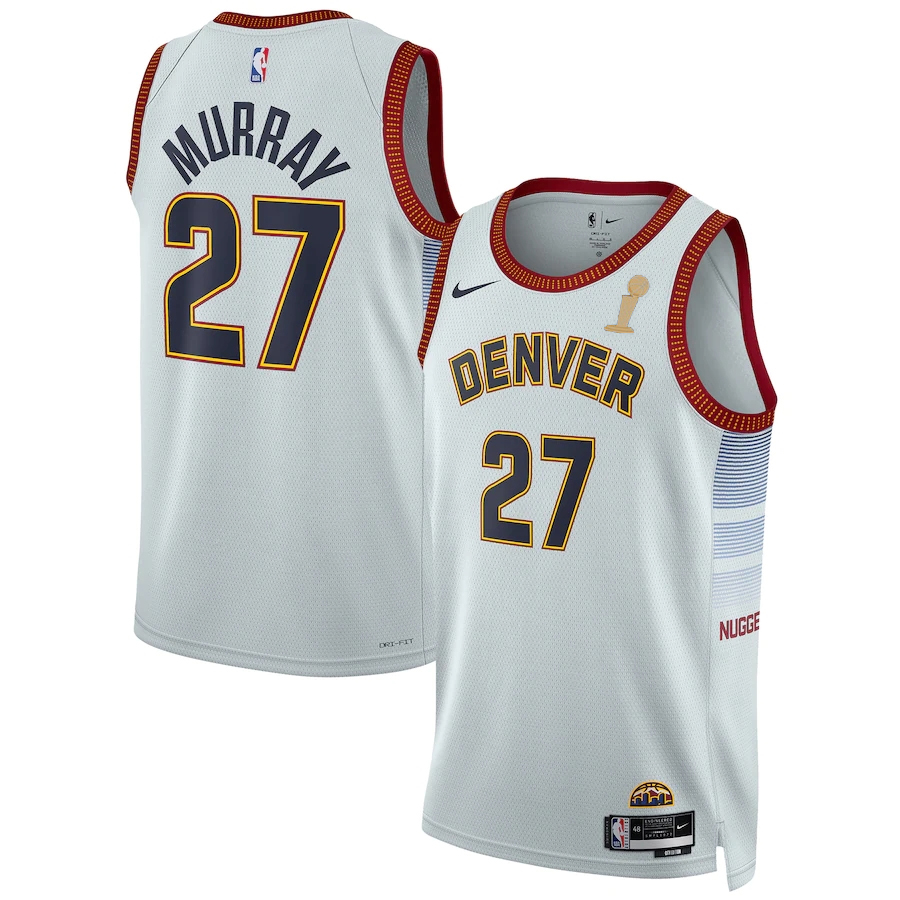 Denver Nuggets #27 Jamal Murray Unisex Silver 2023 Finals Champions Swingman Jersey - City Edition