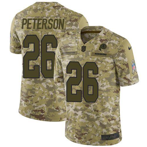 Washington Commanders #26 Adrian Peterson Camo Men's Stitched Limited 2018 Salute To Service Jersey Men's