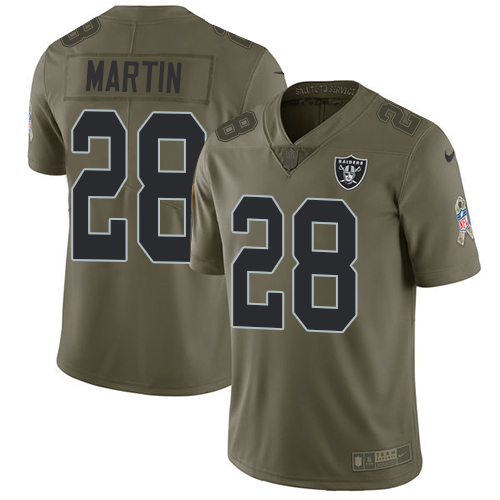 Las Vegas Raiders #28 Doug Martin Olive Men's Stitched Limited 2017 Salute To Service Jersey Men's