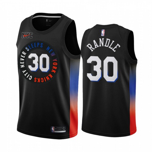 New York Knicks #30 Julius Randle Black Womens Swingman 2020-21 City Edition Jersey Womens