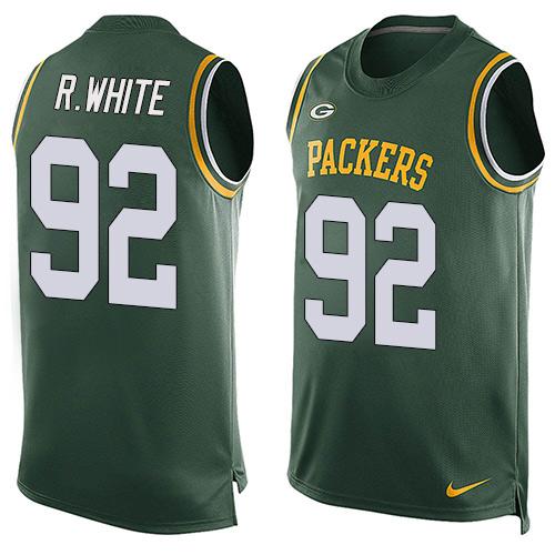 Packers #92 Reggie White Green Team Color Men's Stitched Limited Tank Top Jersey