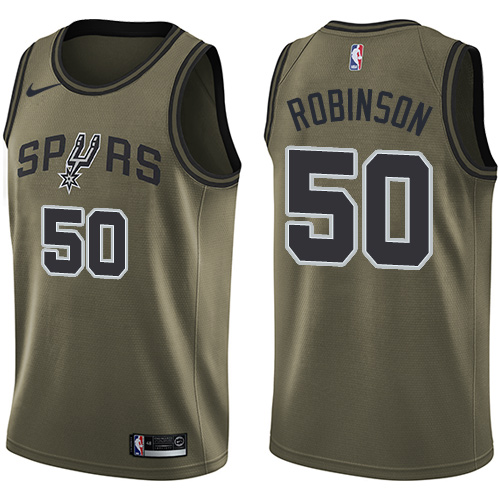 San Antonio Spurs #50 David Robinson Green Salute to Service Youth Swingman Jersey Youth