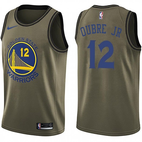 Golden State Warriors #12 Kelly Oubre Jr Green Salute to Service Youth Swingman Jersey Youth